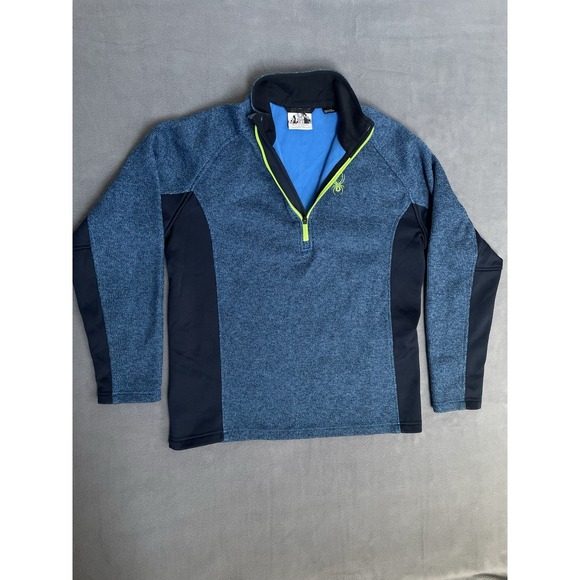 Spyder Other - Spyder Jacket Mens Large Blue Marled Quarter Zip Pullover Fleece Sweater